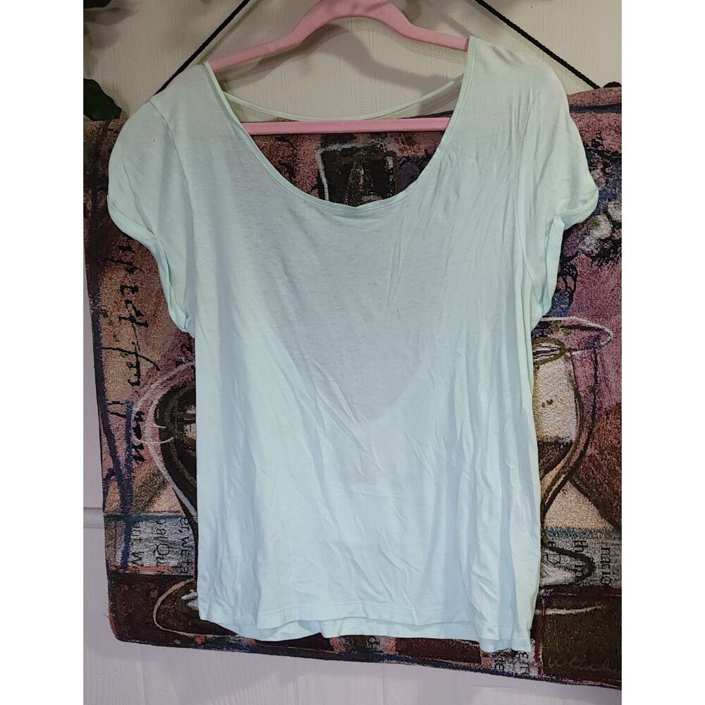 PINK Victoria’s Secret low back pale mint green short sleeved top
